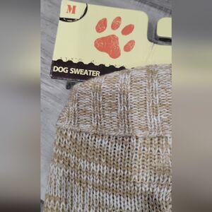 Doggy Sweater in Tan and White with Brown Accents